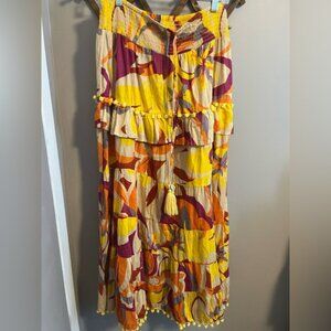 Maxi skirt resortwear NWT bright beautiful colours lightweight boho travel skirt